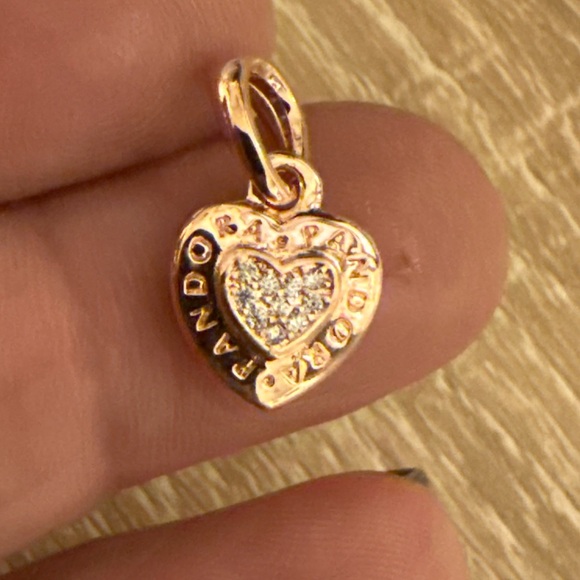 Pandora Gold Heart Pendant with Silver Accents - Picture 1 of 5